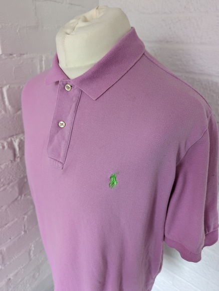 Retro Polo by Ralph Lauren Polo Shirt - Size L - Pink - Cotton - P2P 24" - Picture 4 of 7